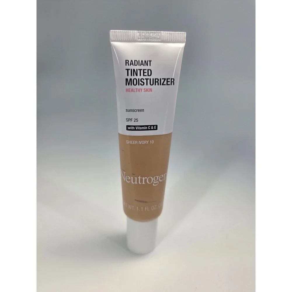 Neutrogena Radiant Tinted Moisturizer SPF 25 Sheer Ivory 10 Vitamin C E 1.1oz
